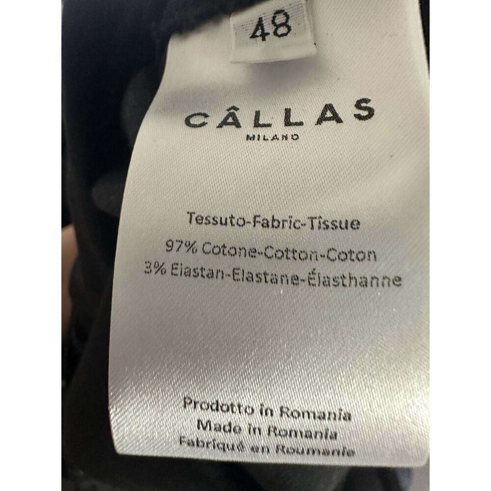 CALLAS MILANO Jane Cotton Stretch Flare Trousers - Black Size 48 USA 12 wide-leg - Picture 7 of 11
